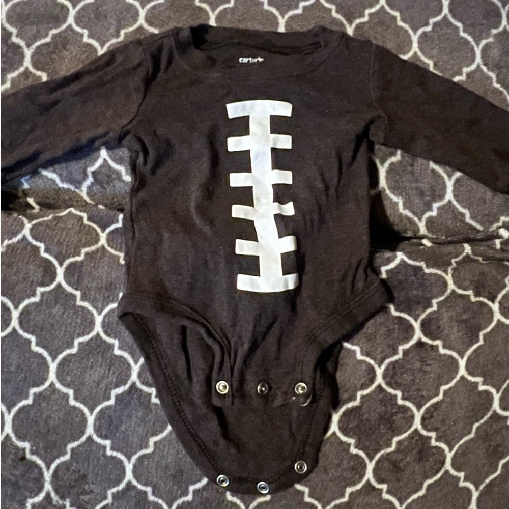 Brown football onesie